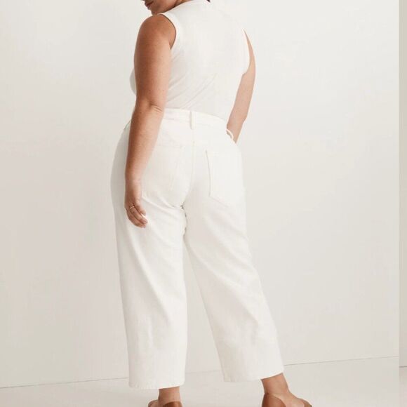 Madewell NJ406 white The Plus Perfect Vintage Wide-Leg Crop Jean  EUC size 20W - Picture 3 of 10